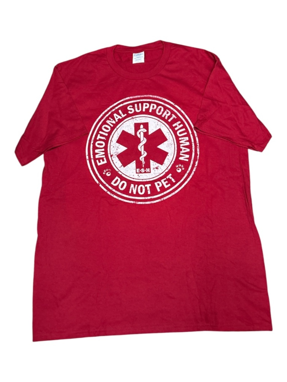 EMOTIONAL SUPPORT HUMAN  T Shirt. RED Various Sizes